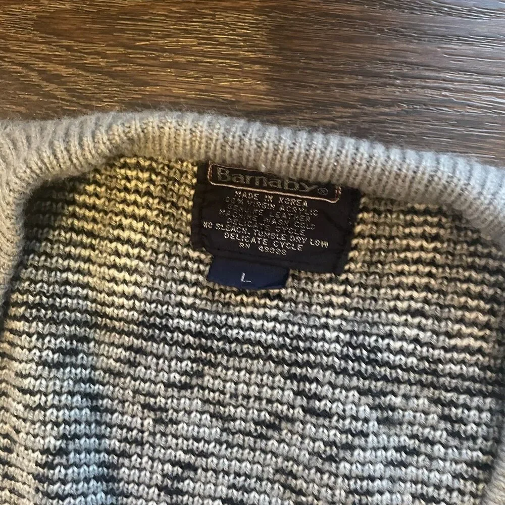 Vintage Cardigan 100% Acrylic Sweater Mens Sz L; Dad Grandpa Cosby Hip Hop